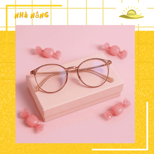 mắt kính màu hồng trà