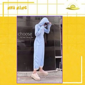 Váy chống nắng toàn thân màu xanh than